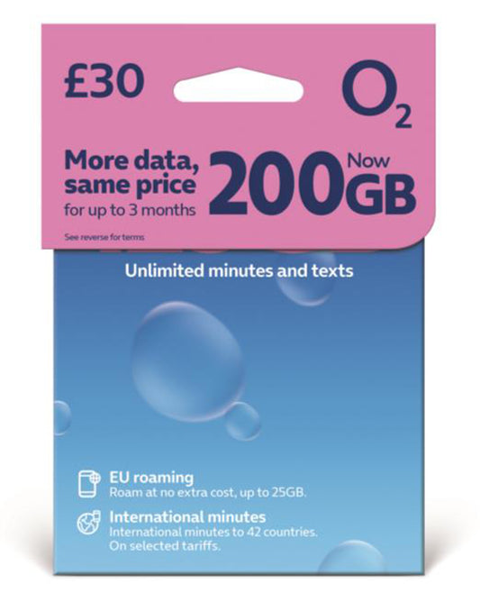 O2 Pay As You Go SIM Card