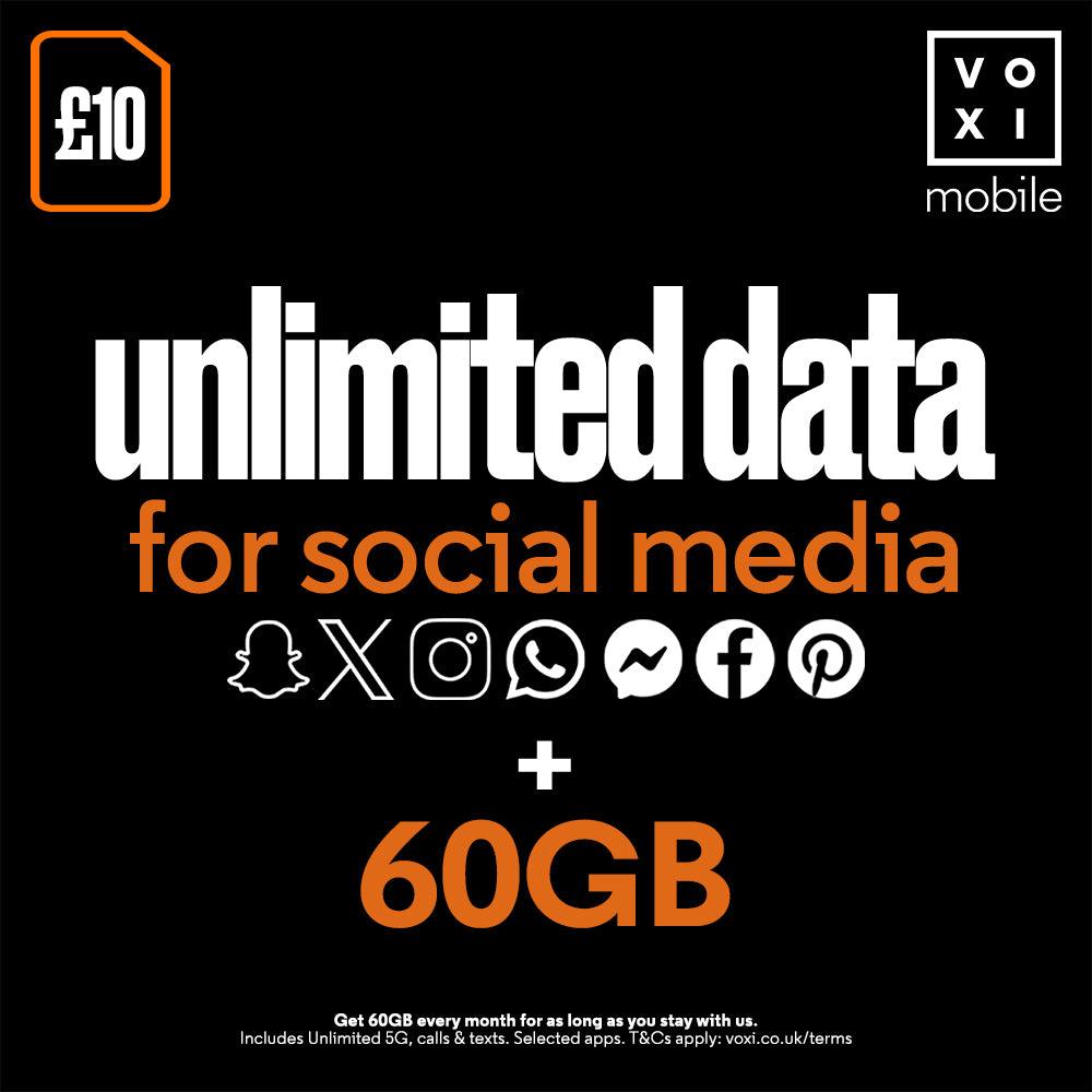 VOXI 60GB 30 Day Pay As You Go SIM Card