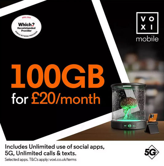 VOXI 300GB 30 Day Pay As You Go SIM Card - FREE