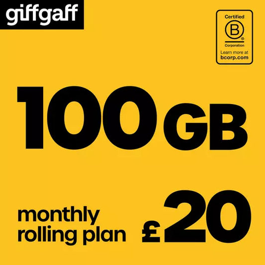 giffgaff 100GB Pay As You Go Sim Card