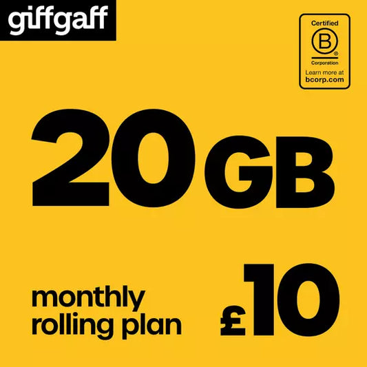 giffgaff 20GB Pay As You Go Sim Card