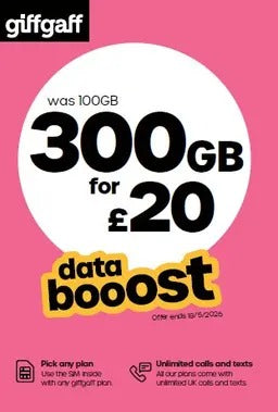 giffgaff 300GB Pay As You Go Sim Card
