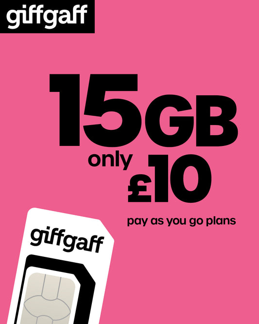 giffgaff 15GB Pay As You Go Sim Card
