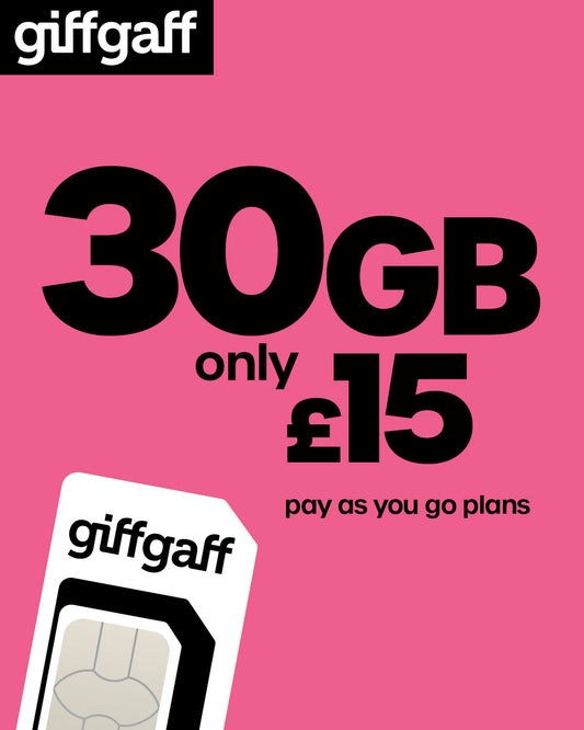 giffgaff 30GB Pay As You Go Sim Card